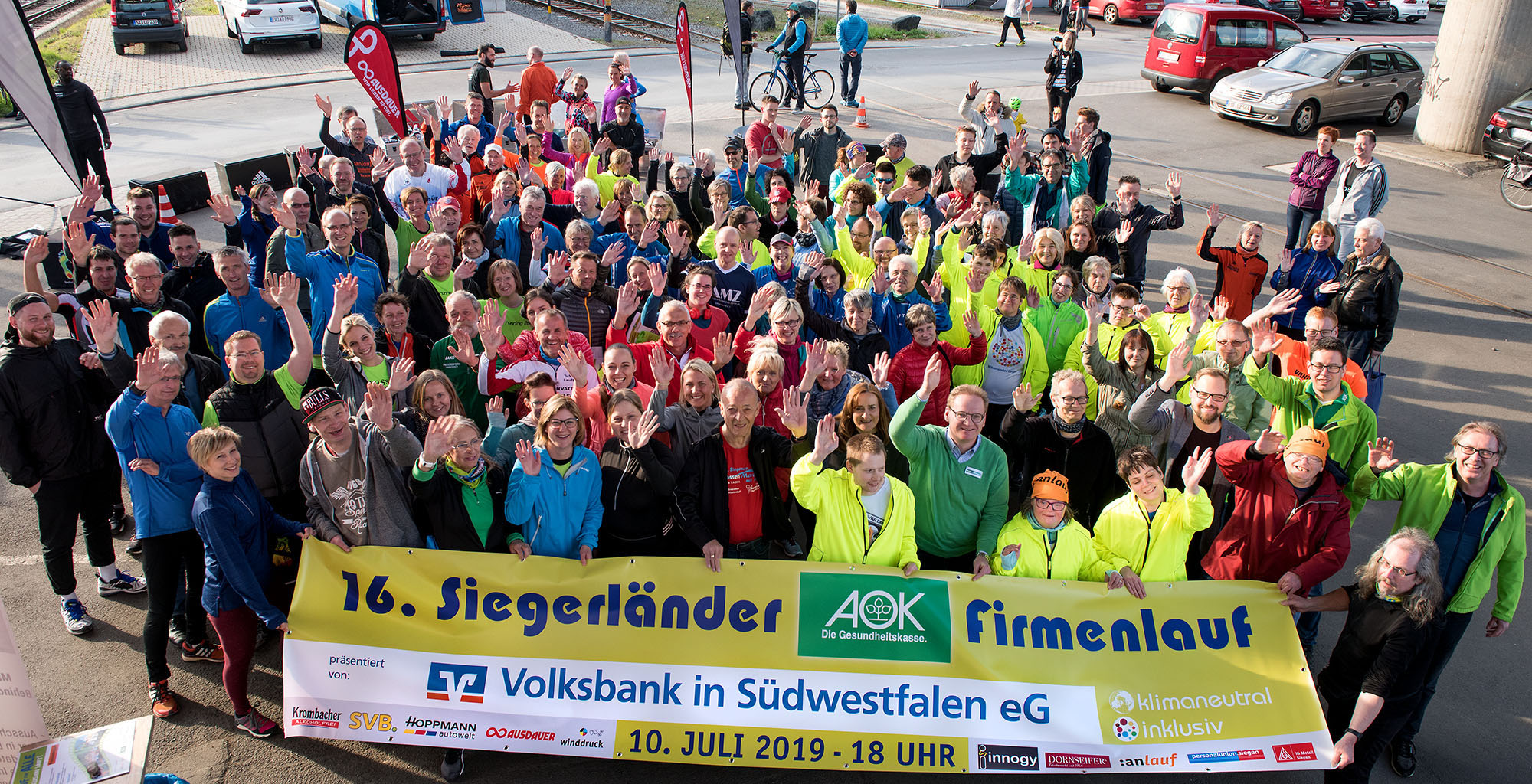 Foto von der Firmenlauf Saisoneröffnung 2019 am anlauf-Büro in Siegen